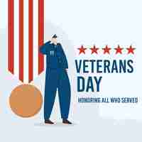 Бесплатное векторное изображение День ветеранов плоского дизайна