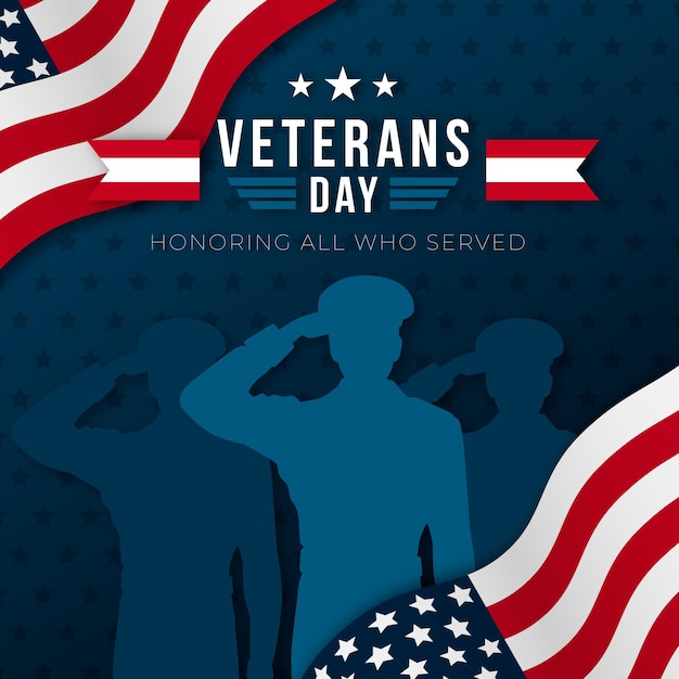 Flat design veterans day