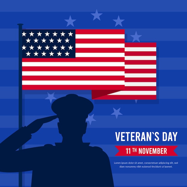 Flat design veterans day