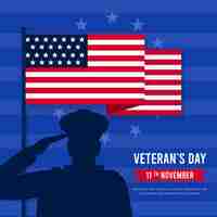 Free vector flat design veterans day