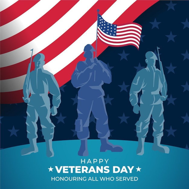 Free vector flat design veterans day