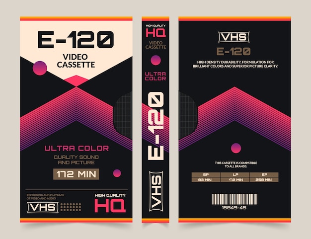 Free vector flat design  vhs cover template