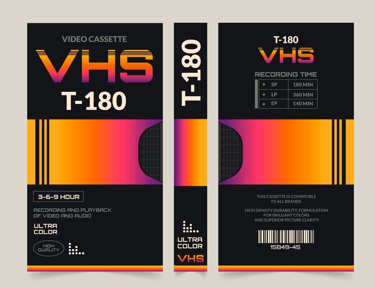 Free Vector flat design  vhs cover template