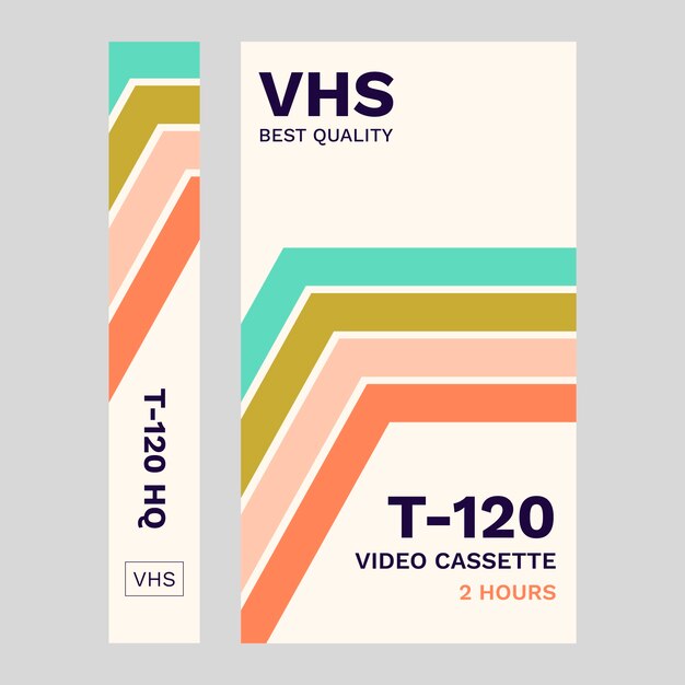 평면 디자인 vhs 표지 템플릿