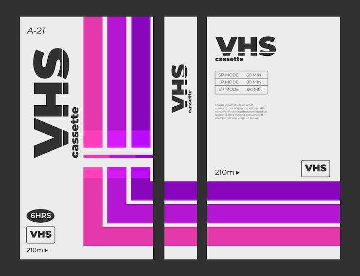 Free Vector flat design vhs cover template