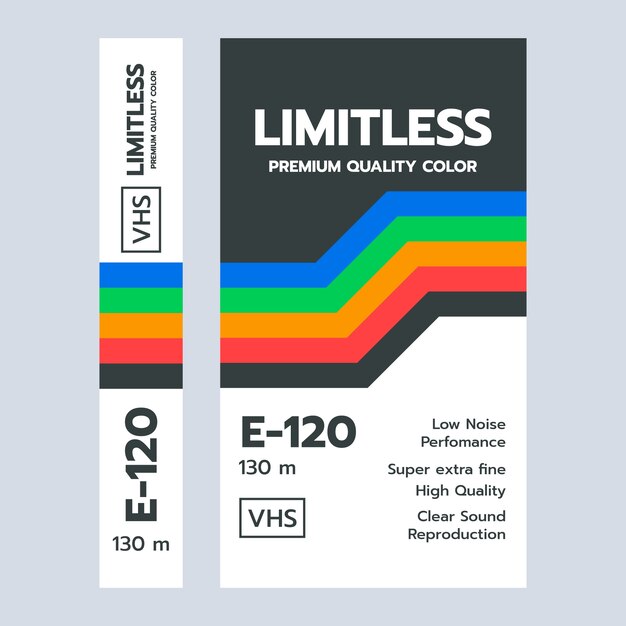 Flat design vhs cover template