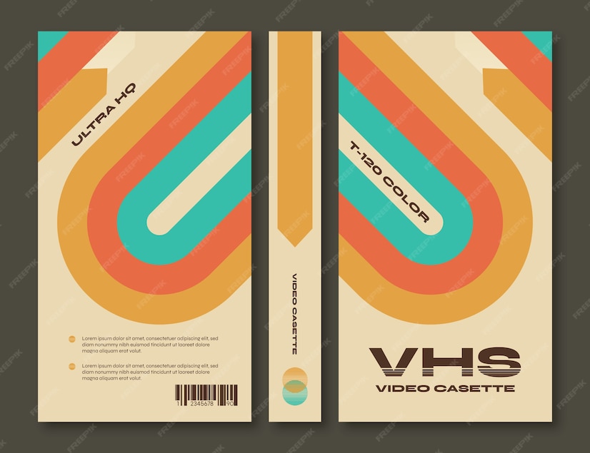 Free Vector Flat design vhs cover template
