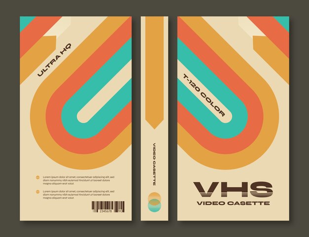 Flat design vhs cover template