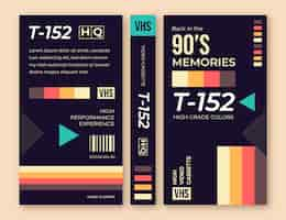 Free vector flat design vhs cover template