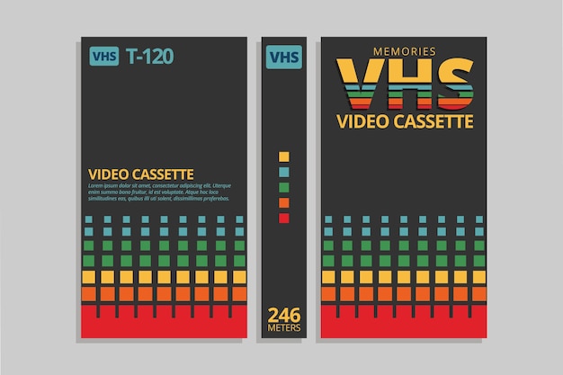 평면 디자인 vhs 표지 템플릿