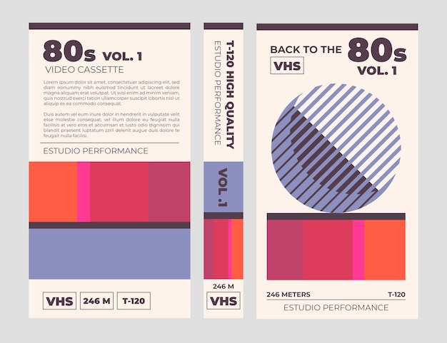 평면 디자인 vhs 표지 템플릿