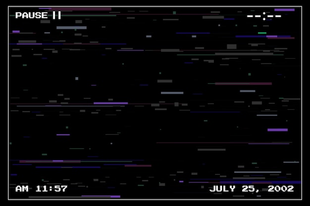 무료 벡터 평면 디자인 vhs 효과 배경