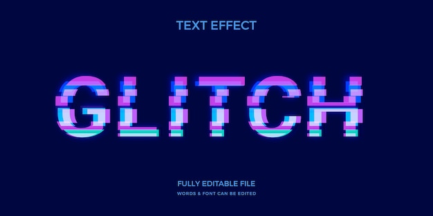 Flat design vhs text effect