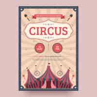 Free vector flat design vintage circus fun invitation