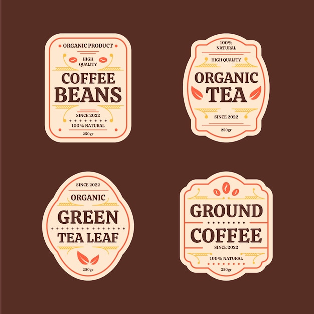 Free vector flat design vintage label collection