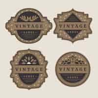 Free vector flat design vintage label collection