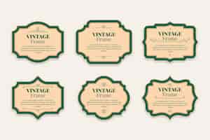 Vettore gratuito collezione di etichette vintage design piatto