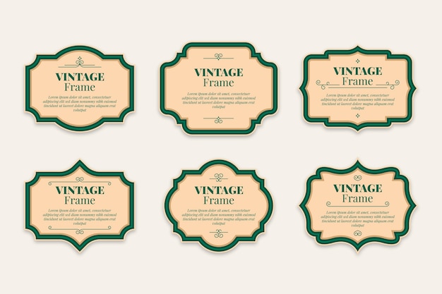 Flat design vintage label collection