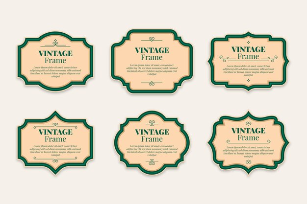 Flat design vintage label collection