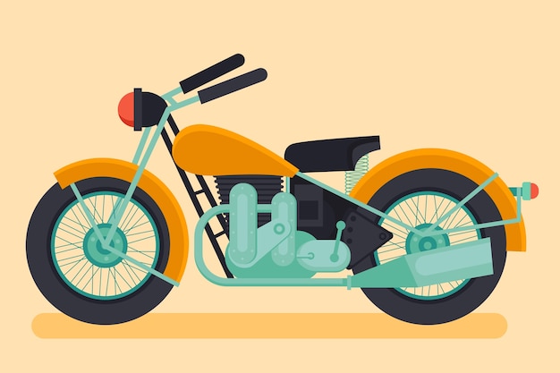 Flat design vintage motorcycle illustration