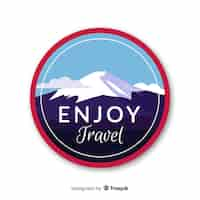 Free vector flat design vintage travel label