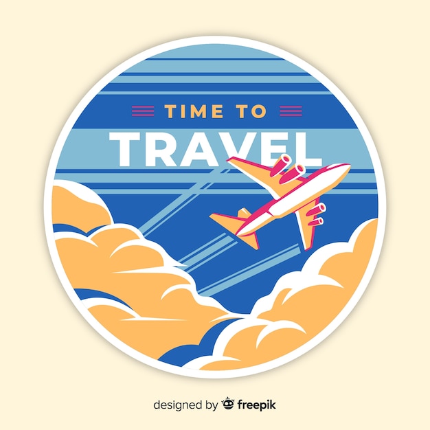 Free vector flat design vintage travel label