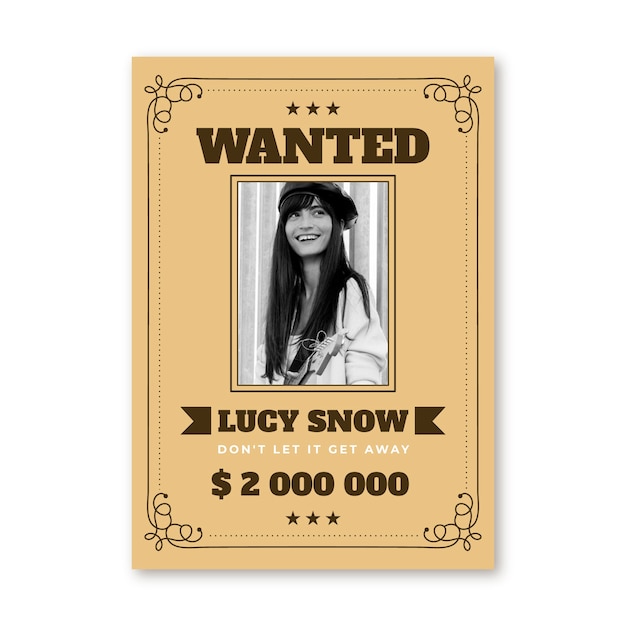 Flat design 
vintage wanted poster