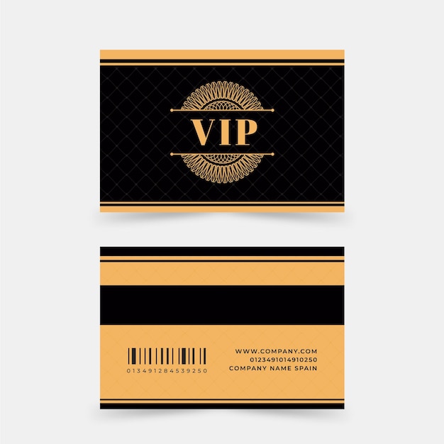 Vettore gratuito modello di carte vip design piatto