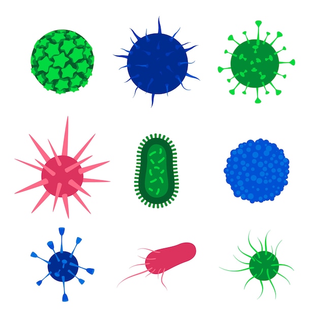 Free vector flat design virus infection collection