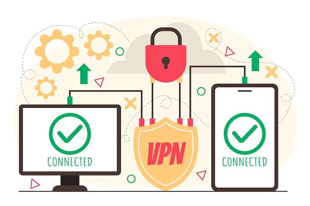 Vettore gratuito illustrazione di vpn design piatto