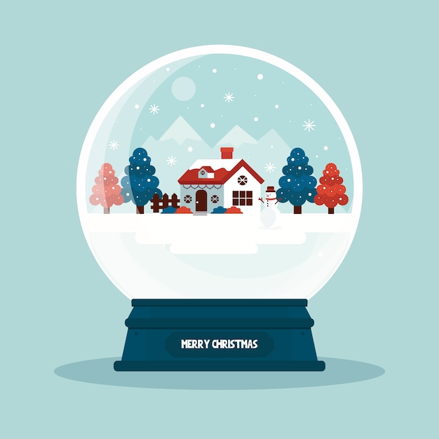 Free vector flat design wallpaper christmas snowball globe