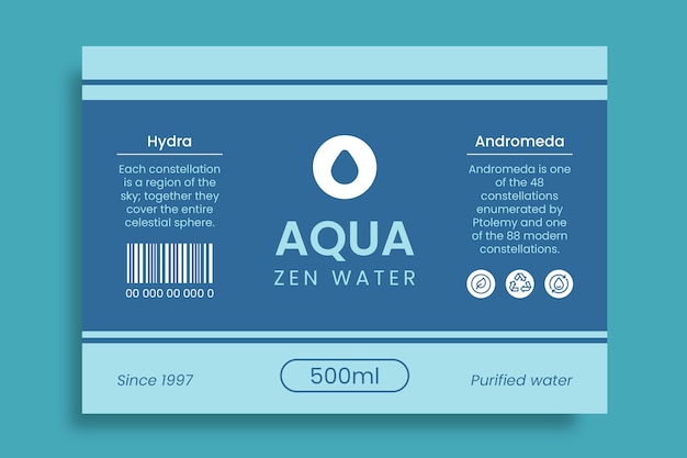 Free vector flat design water label template