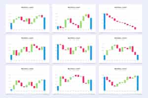 Free vector flat design waterfall chart infographic collection