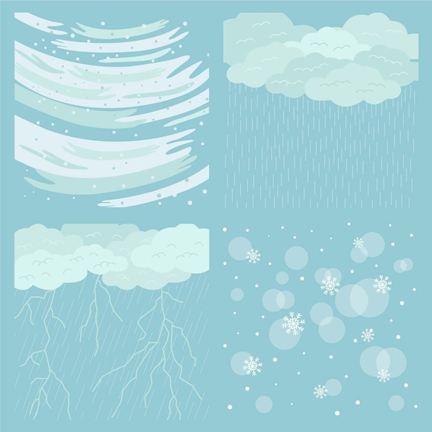 Free vector flat design weather effects