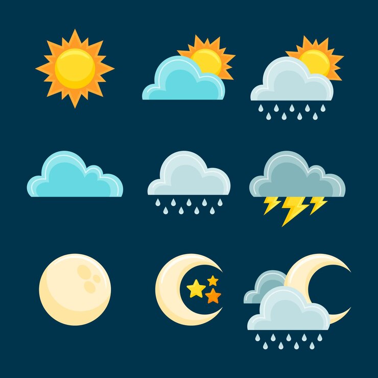 मुफ़्त वेक्टर flat design of weather effects
