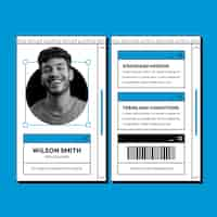 Free vector flat design web designer  id card