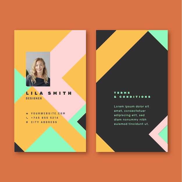 Free vector flat design web designer  id card