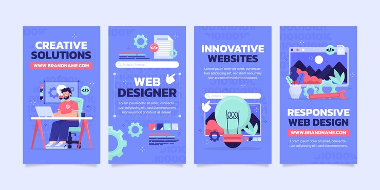 Free Vector flat design web designer instagram stories