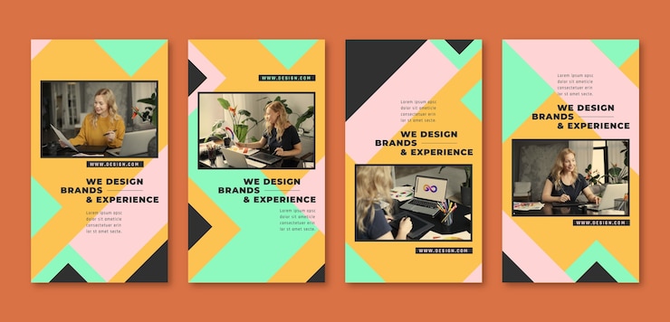 Free Vector flat design web designer instagram stories