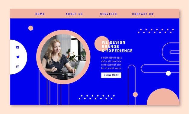 Flat design web designer landing page