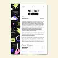 Free vector flat design web designer letterhead