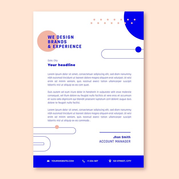 Flat design web designer letterhead