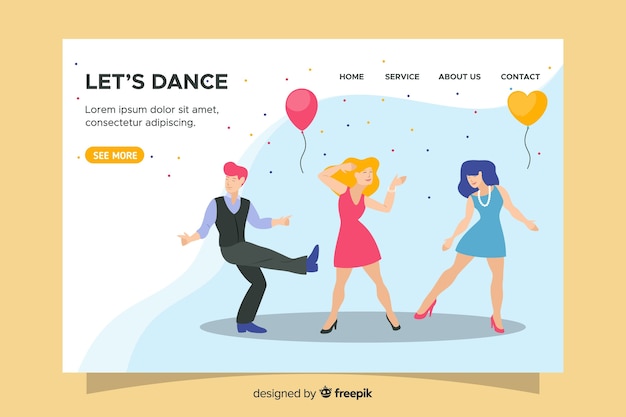 Flat design wedding landing page