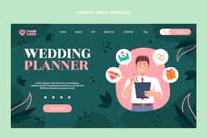 Free vector flat design wedding planner landing page