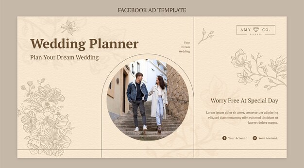 Flat design wedding planner template