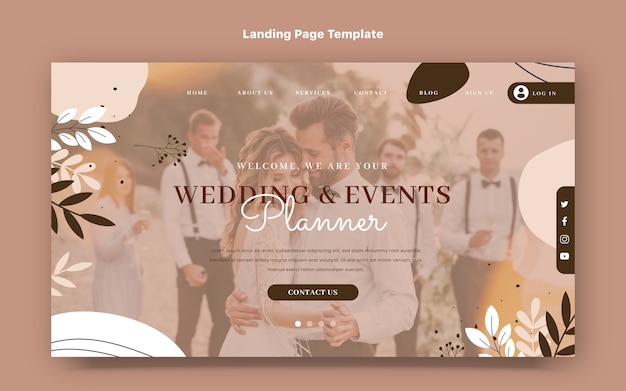 Flat design wedding planner template