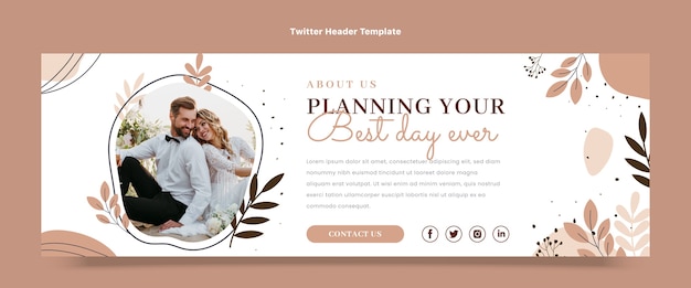 Free vector flat design wedding planner template