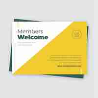 Free vector flat design welcome card template