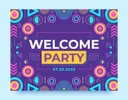 Free vector flat design welcome party photocall