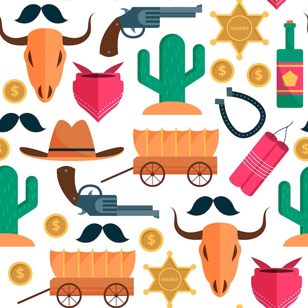 Free vector flat design western pattern